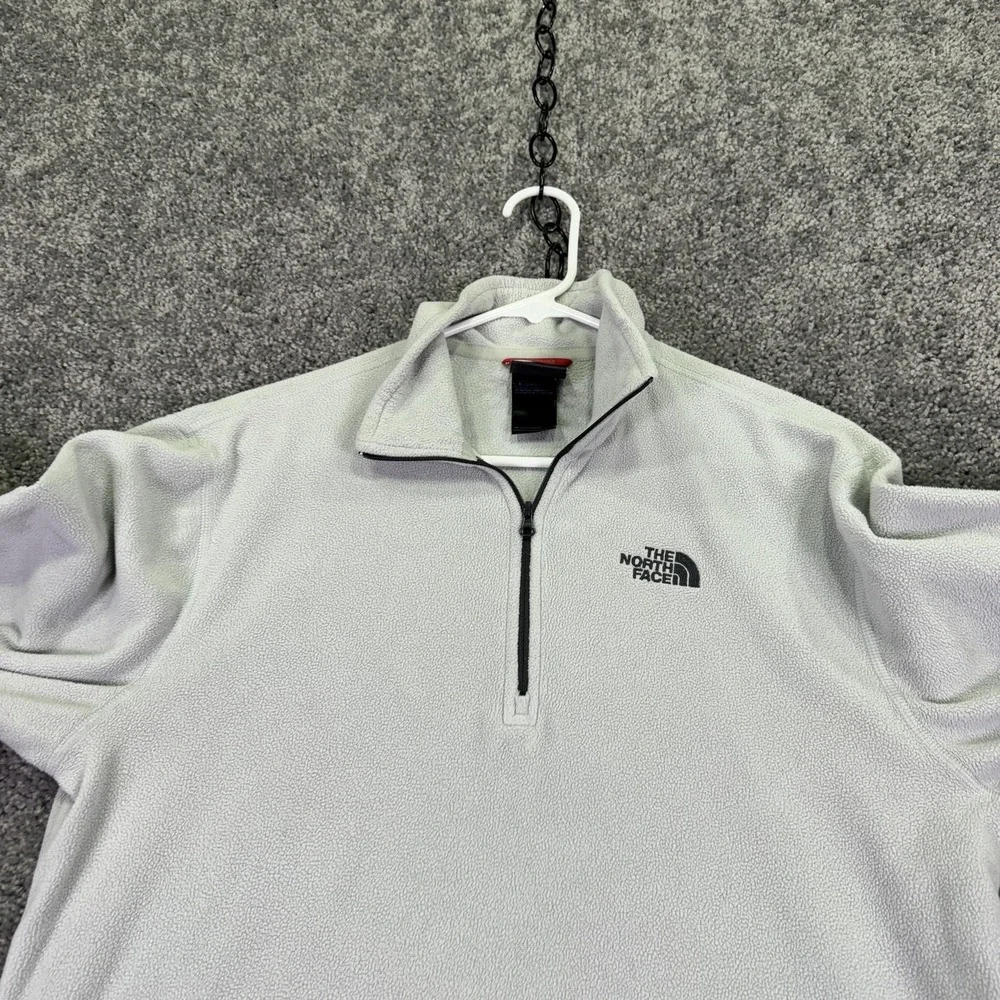 The North Face Sweatshirt Mens Small Gray Fleece 1/4 Zip Pullover Hiking